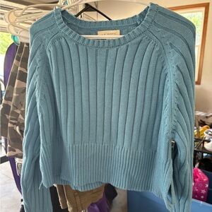 La Hearts Teal Crew Neck Sweater